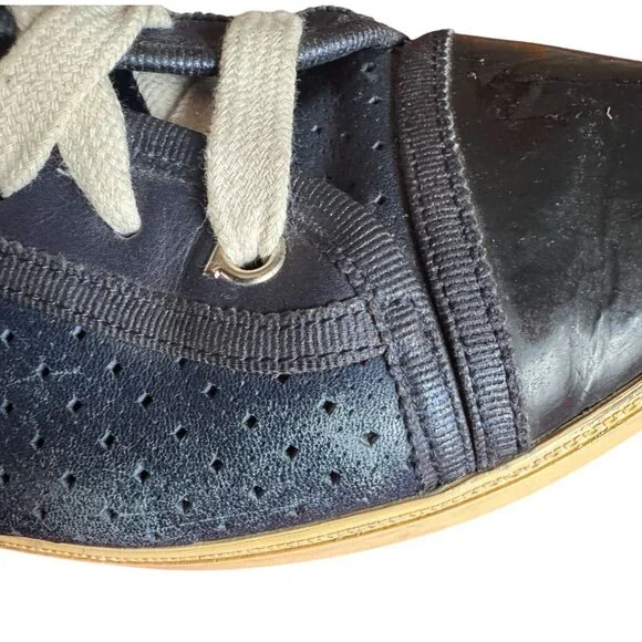Salvatore Ferragamo Women’s Sneakers Navy Leather Gum Sole Dust Bag Italy 7.5 - Picture 10 of 16
